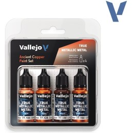 SET Vallejo True Metallic Metal COBRE ANTIGUO (4 x 18ml) - Acrilicos Vallejo 77253