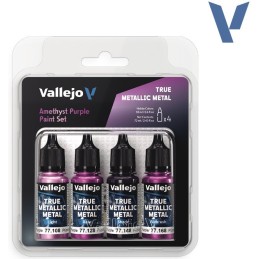 SET Vallejo True Metallic Metal PURPURA AMATISTA (4 x 18ml) - Acrilicos Vallejo 77255