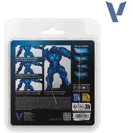 SET Vallejo True Metallic Metal AZUL ZAFIRO (4 x 18ml) - Acrilicos Vallejo 77256