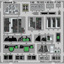 FOTOGRABADO CABINA F-14 D TOMCAT -Escala 1/48- Eduard FE933
