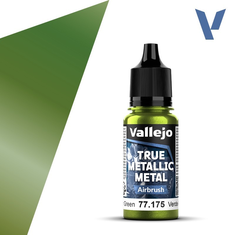Vallejo True Metallic Metal 175 AEROGRAFO VERDE AMBAR (18ml) - Acrilicos Vallejo 77175
