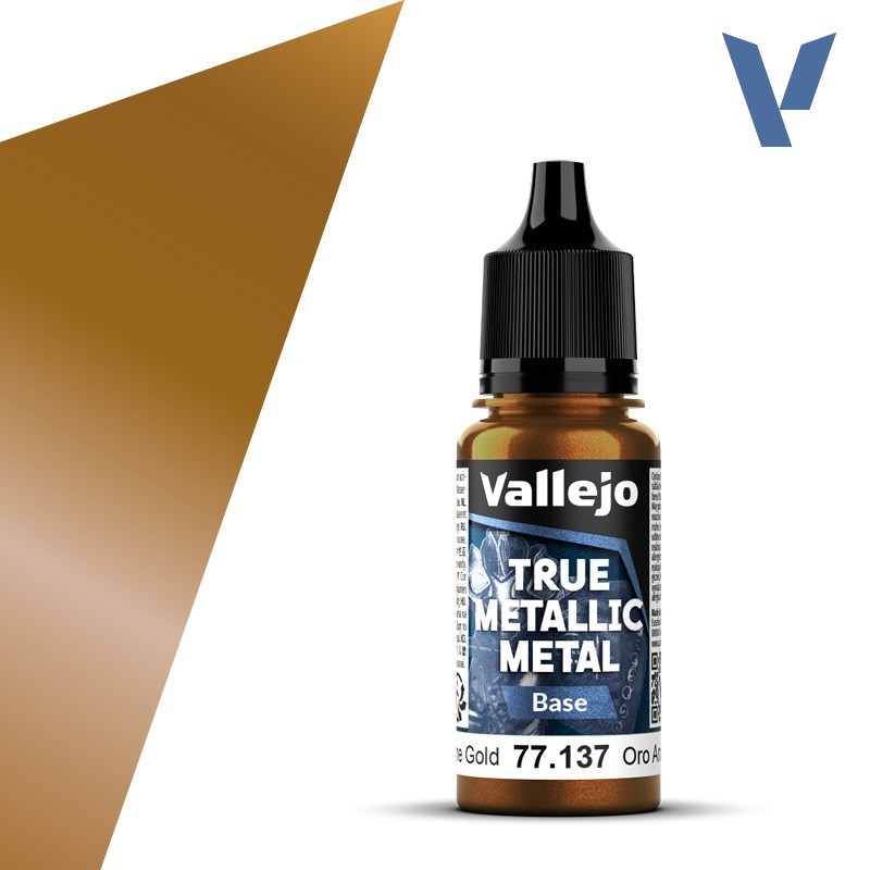 Vallejo True Metallic Metal 137 BASE ORO ARCANO (18ml) - Acrilicos Vallejo 77137