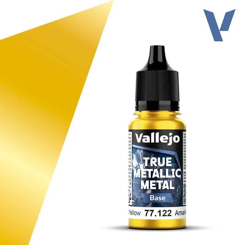 Vallejo True Metallic Metal 122 BASE AMARILLO RADIANTE (18ml) - Acrilicos Vallejo 77122