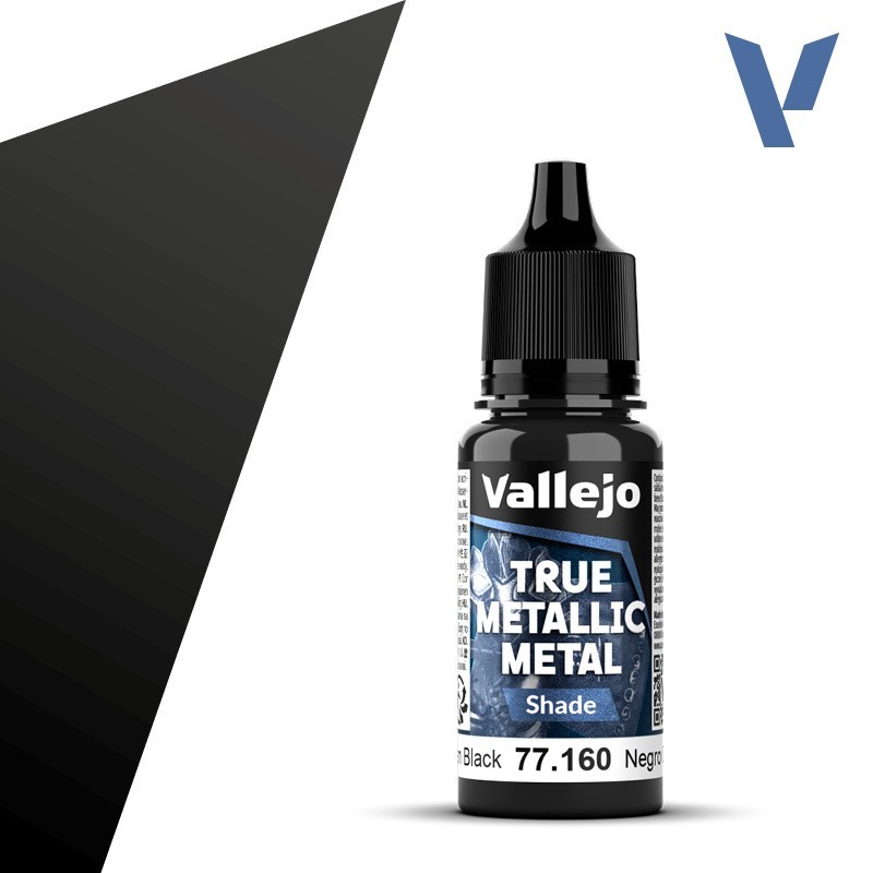 Vallejo True Metallic Metal 160 SOMBRA NEGRO OBSIDIANA (18ml) - Acrilicos Vallejo 77160