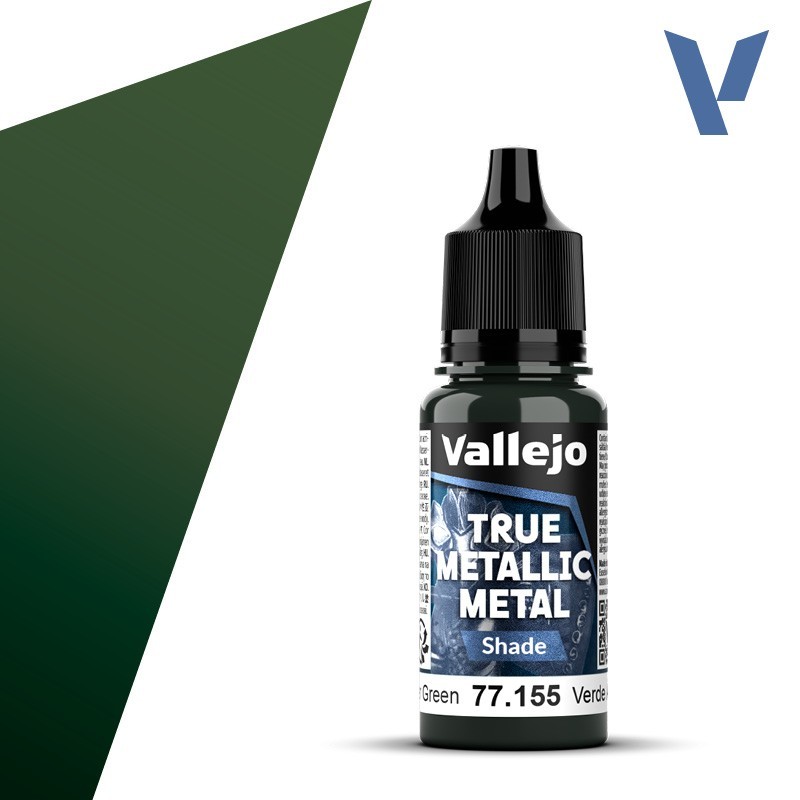 Vallejo True Metallic Metal 155 SOMBRA VERDE AMBAR (18ml) - Acrilicos Vallejo 77155