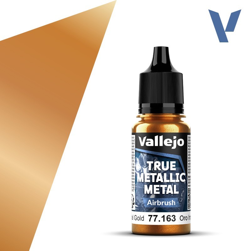 Vallejo True Metallic Metal 163 AEROGRAFO ORO IMPERIAL (18ml) - Acrilicos Vallejo 77163