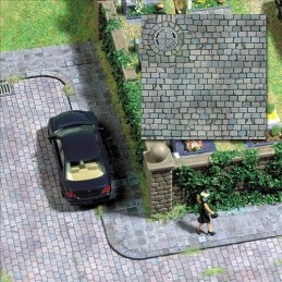 CARTULINA DE CALLE ADOQUINADA (210 x 148 mm) 2 unidades -Escala 1/87 - h0- Bush 7417