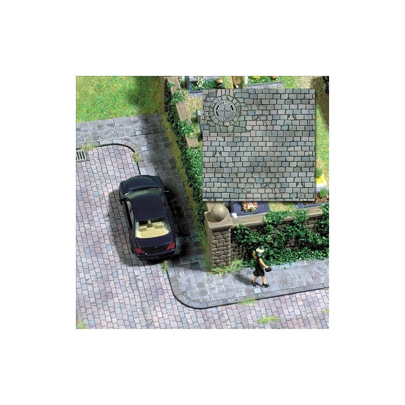 CARTULINA DE CALLE ADOQUINADA (210 x 148 mm) 2 unidades -Escala 1/87 - h0- Bush 7417