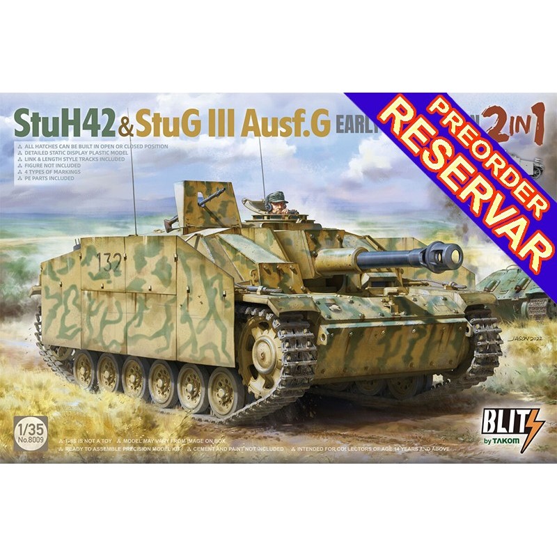 CAÑON DE ASALTO SD.KFZ. 142/1 STUG III G / StuH-42 Early -Escala 1/35- Takom 8009