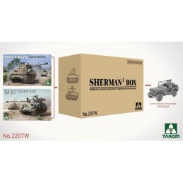 COMBO CARRO DE COMBATE SHERMAN x 2 BOX + JEEP WILLYS -Escala 1/35- Takom 2207W
