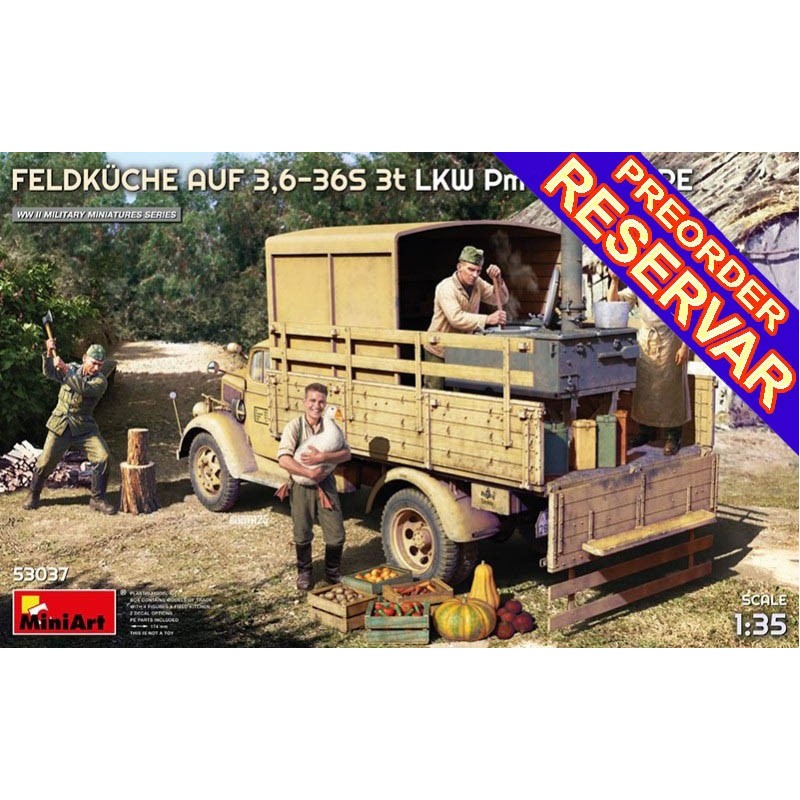 CAMION OPEL BLITZ 3,5t CARGA 3,6-36S Early PmQ Type Feldkuche (Cocina) & Figuras -Escala 1/35- MiniArt 53037