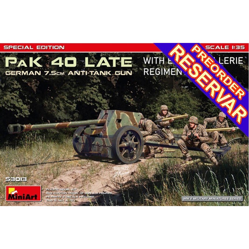 CAÑON ANTICARRO PaK-40 (75 mm) Late & DOTACION / ACCESORIOS -Escala 1/35- MiniArt Model 53013