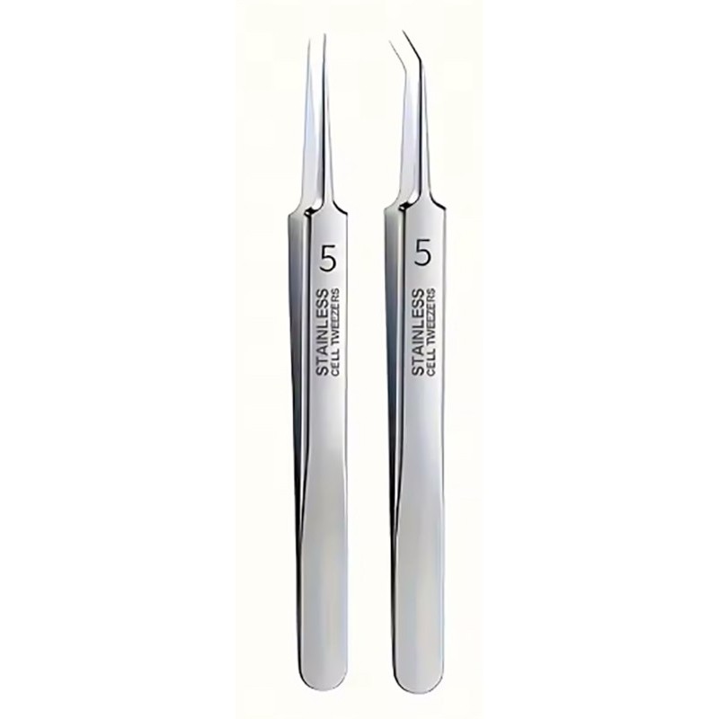 JUEGO DE DOS PINZAS METALICAS DE PRECISION - PUNTAS EXTRAFINAS - HOBBYMODELISMO TOOLS 019