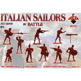 MARINEROS ITALIANANOS EN BATALLA SET 3 (Siglo XVI) -Escala 1/72- Red Box 72107