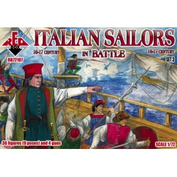 MARINEROS ITALIANANOS EN BATALLA SET 3 (Siglo XVI) -Escala 1/72- Red Box 72107