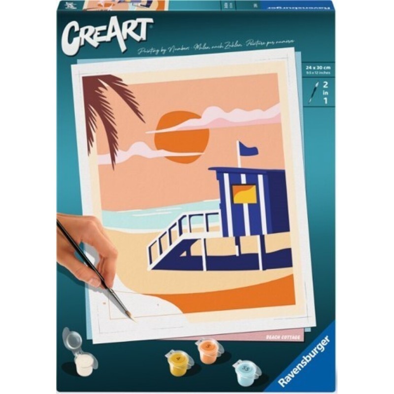 CREART C CABAÑA EN LA PLAYA - PINTAR POR NÚMEROS