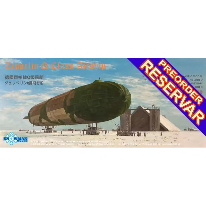 DIRIGIBLE Zeppelin Clase Q Class & Royal Aircraft Factory B.E.2c -Escala 1/700- SNOWMAN MODEL SP-7056