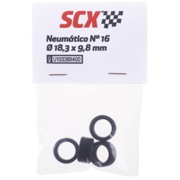 Neumático Nº16 (Ø 18,3 x 9,8 mm) 4 unidades - Scalextric U10338X400