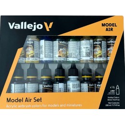 SET COLORES CONSTRUCCION (16 unidades - 18 ml) - Acrylicos Vallejo 71192