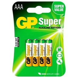 PACK PILA ALCALINA AAA 1,5 V (4 unidades) LR3 SUPER G-TECH - GP
