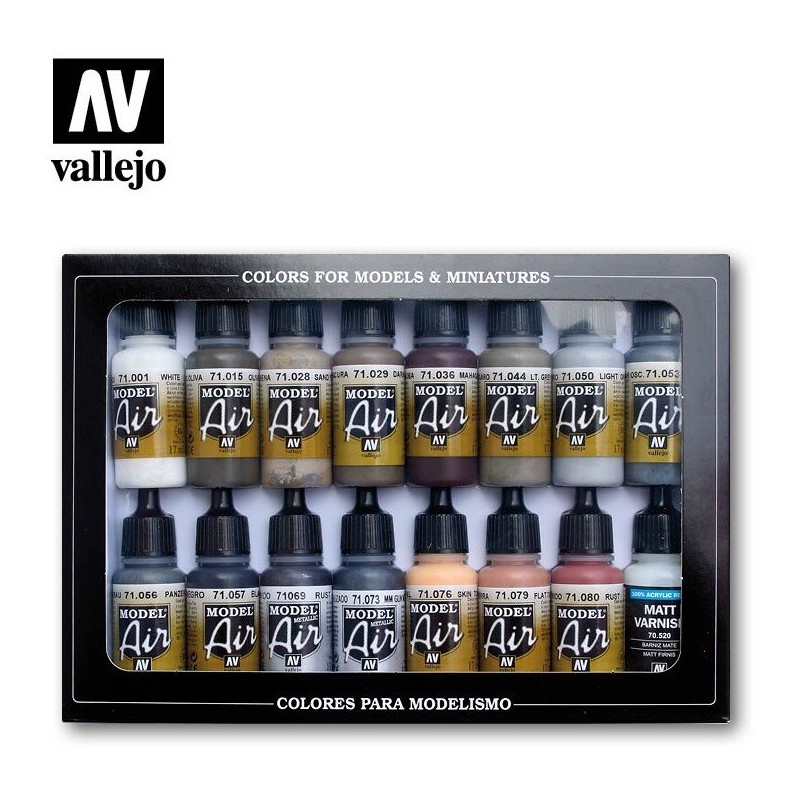 SET COLORES ENVEJECIMIENTO (16 unidades - 18 ml) - Acrylicos Vallejo 71194