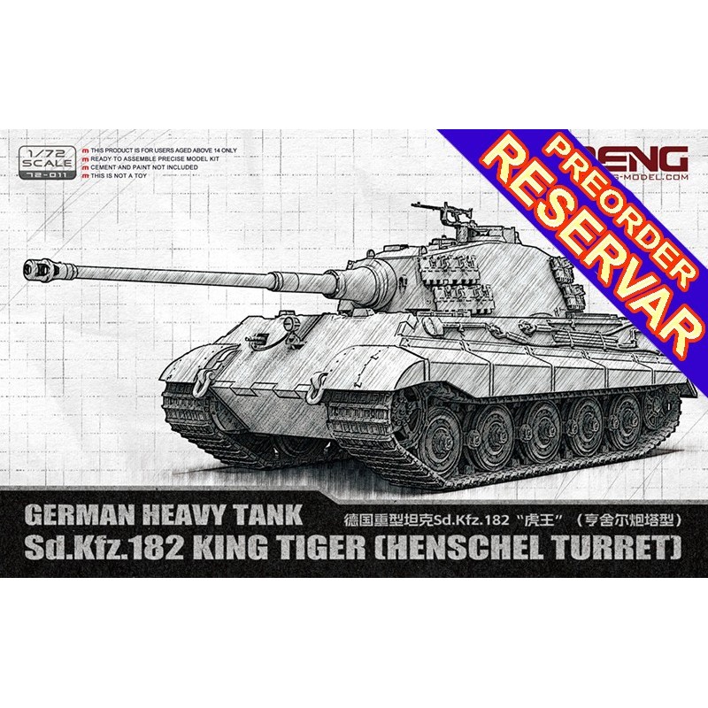 CARRO DE COMBATE Sd.Kfz. 182 KINGTIGER (HENSCHEL) -Escala 1/72- MENG MODEL 72011