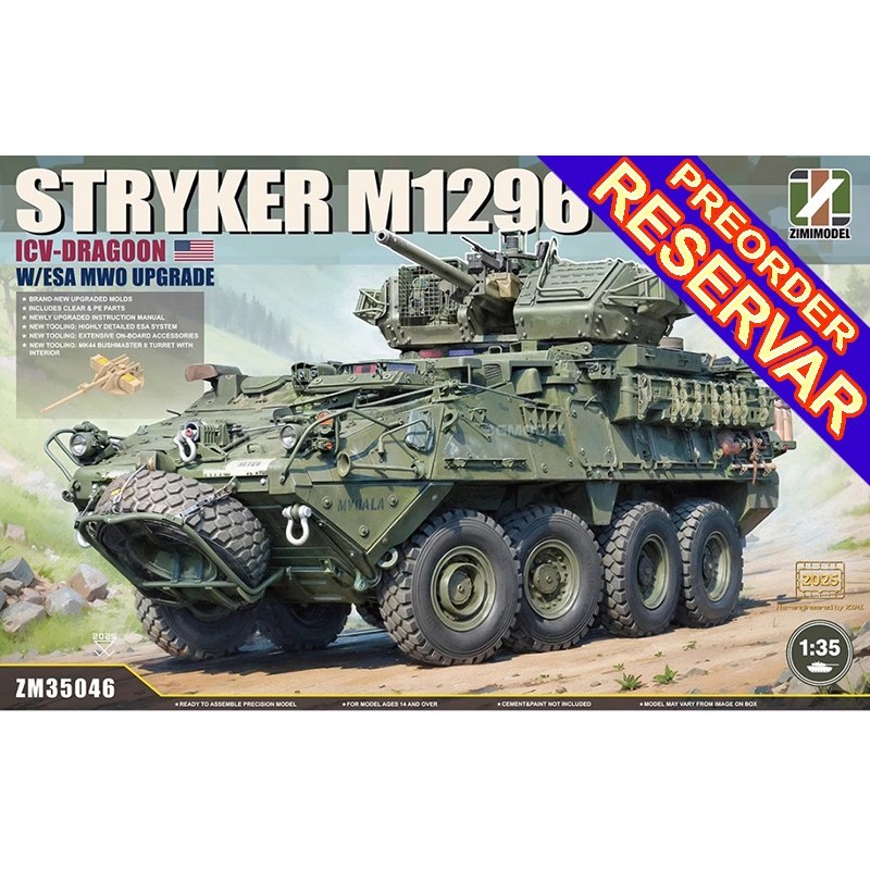 TRANSPORTE DE TROPAS STRYKER M-1296 ICV-Dragoon & ESA MWO Upgrade -Escala 1/35- Zimi Model 35046