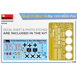 CAÑON DE ASALTO SD.KFZ. 142/1 Ausf. G STUG III (ALKETT Mar 1943) -Escala 1/35- MiniArt 35336