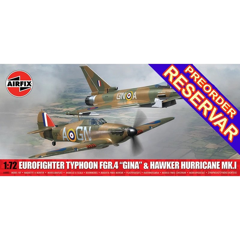SET Eurofighter Typhoon FGR.4 "Gina" & Hawker Hurricane Mk.I -Escala 1/72- Airfix A40002