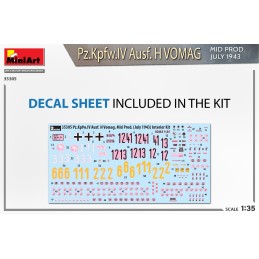 CARRO DE COMBATE Sd.Kfz. 161 Ausf. H PANZER IV VOMAG -Mid, Julio 1943 -Escala 1/35- MiniArt Models 35305