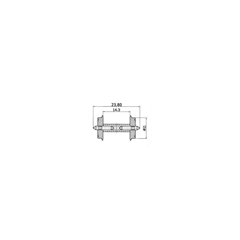 EJE VAGON NORMALIZADO NEN H0 - ROCO 40198 EJE VAGON NORMALIZADO NEN H0 - ROCO 40198