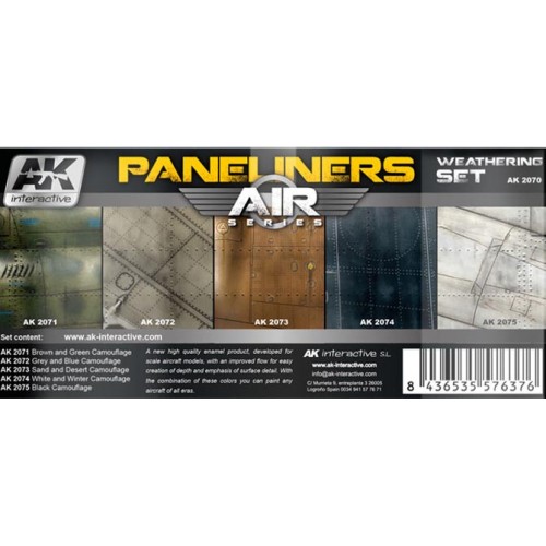 AIR series: AIRCRAFT PANELINERS WEATHERING SET (5 botes)