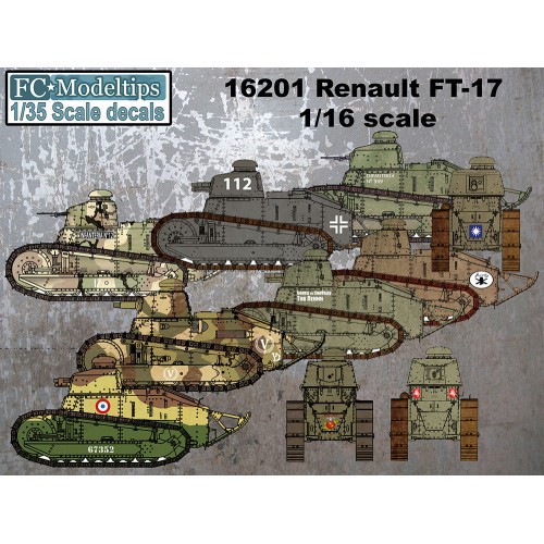 CALCAS RENAULT FT-17 & M1917 Six Ton Tank 1/16 - FC Modeltips 16201