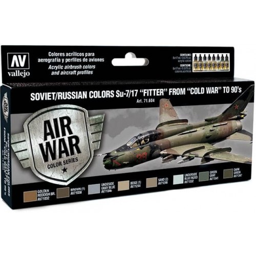 MODEL AIR SET: SOVIET-RUSSIAN AF SUKHOI SU-7/17 FITTER COLORS (8 BOTES 17ML) - ACRILICOS VALLEJO 71604