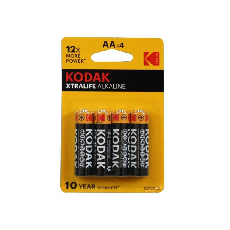 BLISTER 4 PILAS ALCALINAS AA (LR6) 1.5V KODAK BLISTER 4 PILAS ALCALINAS AA (LR6) 1.5V KODAK