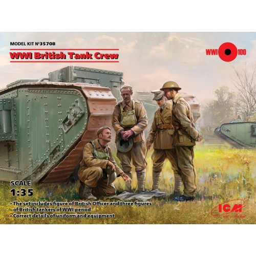 TRIPULACION DE CARROS BRITANICAS (1ª Guerra Mundial) -Escala 1/35- ICM 35708